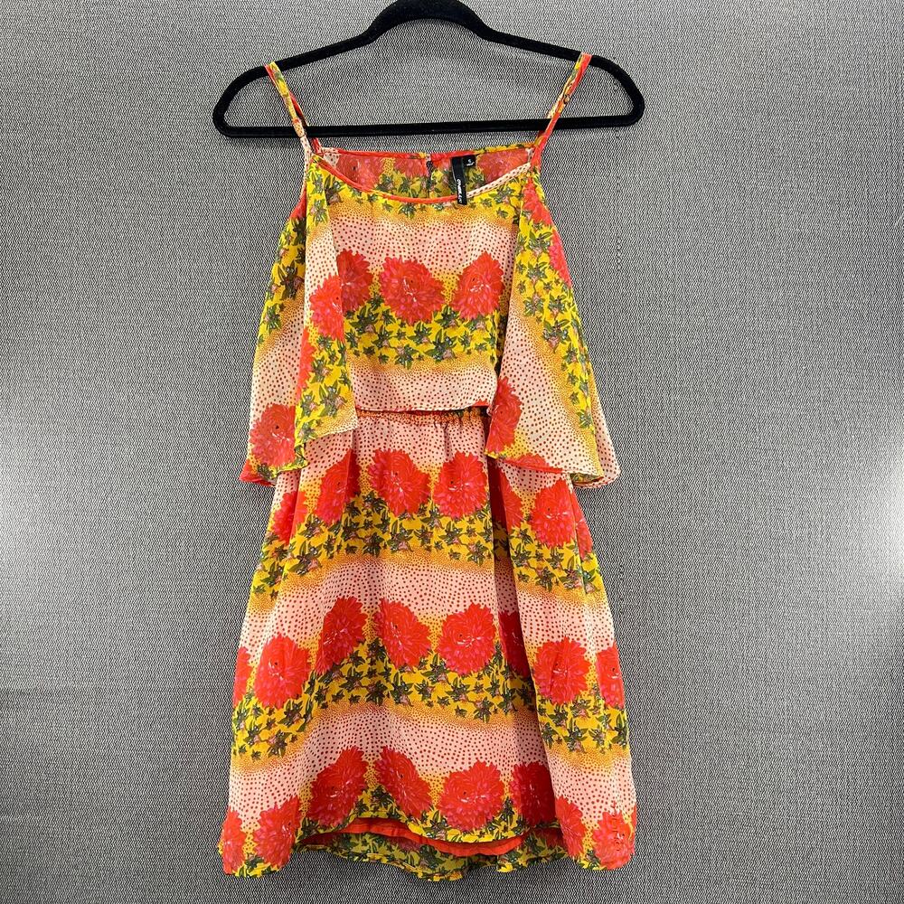 O'NEILL Boho Floral Tank Top Sheer Summer Blouse Adjustable Light Weight Size S